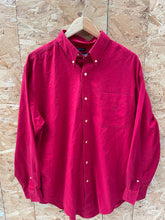 Vintage Chaps Men's L Red Preppy Long Sleeve Button Down Shirt